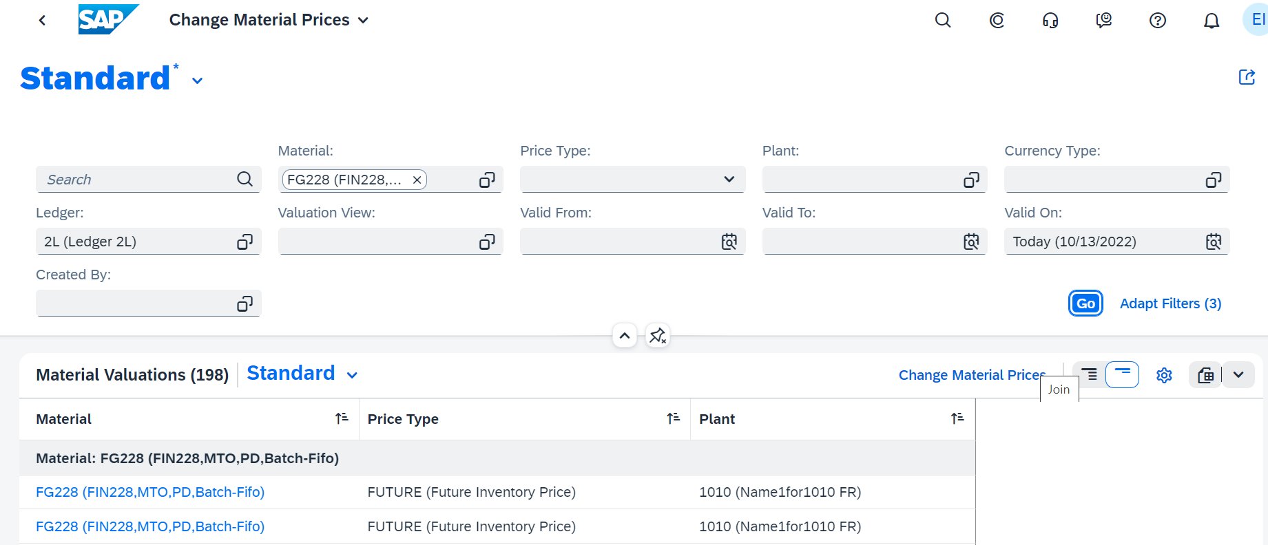 Change Material Prices App