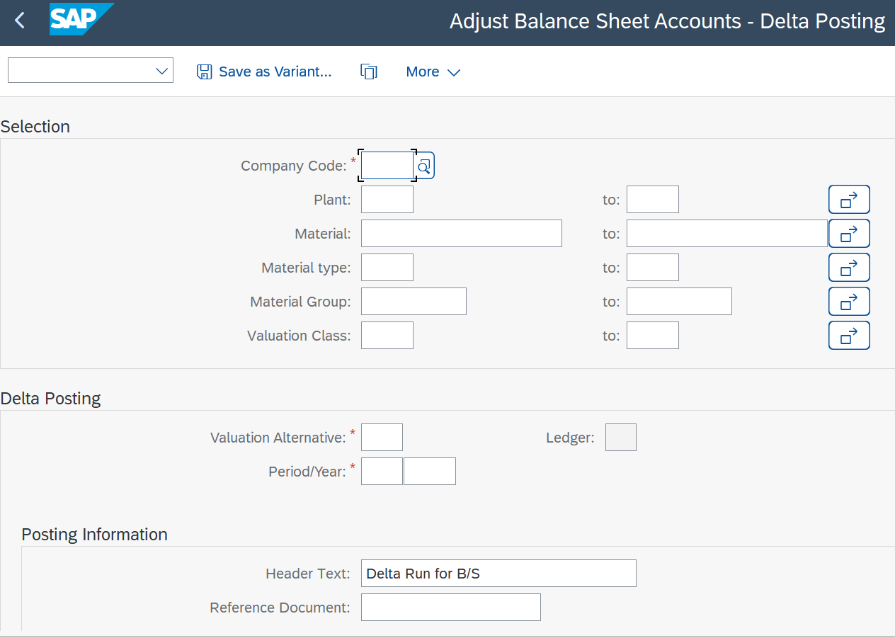 Figure 16 Adjust Balance Sheet Accounts