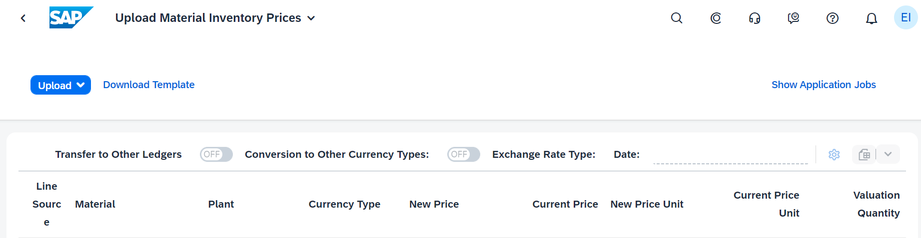 Figure 5 Upload Material Inventory Prices app